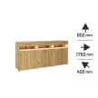 Nagy komód PREMIUM 175 Fekete fényes