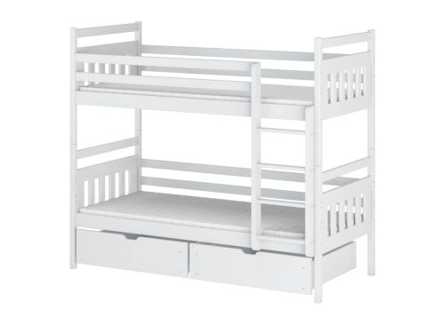 ADAS kétszemélyes emeletes gyerekágy 90x190  cm, Fehér