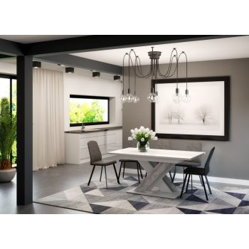 Maasix WTS 4-8 személyes bővíthető étkezőasztal Fehér