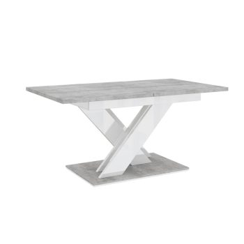   Maasix SWTG magasfényű 6-8 személyes bővíthető étkezőasztal Beton